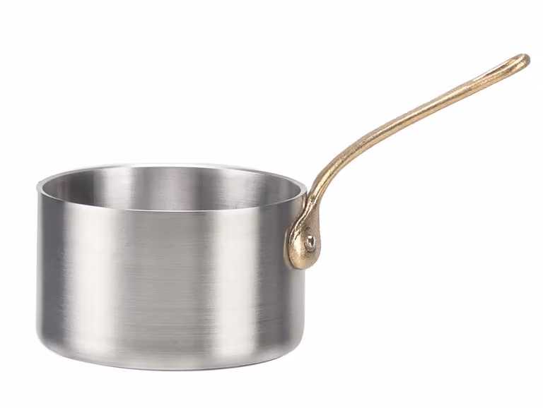Casseruolino in alluminio con manico in ottone linea Academy Class, diam. 11 cm