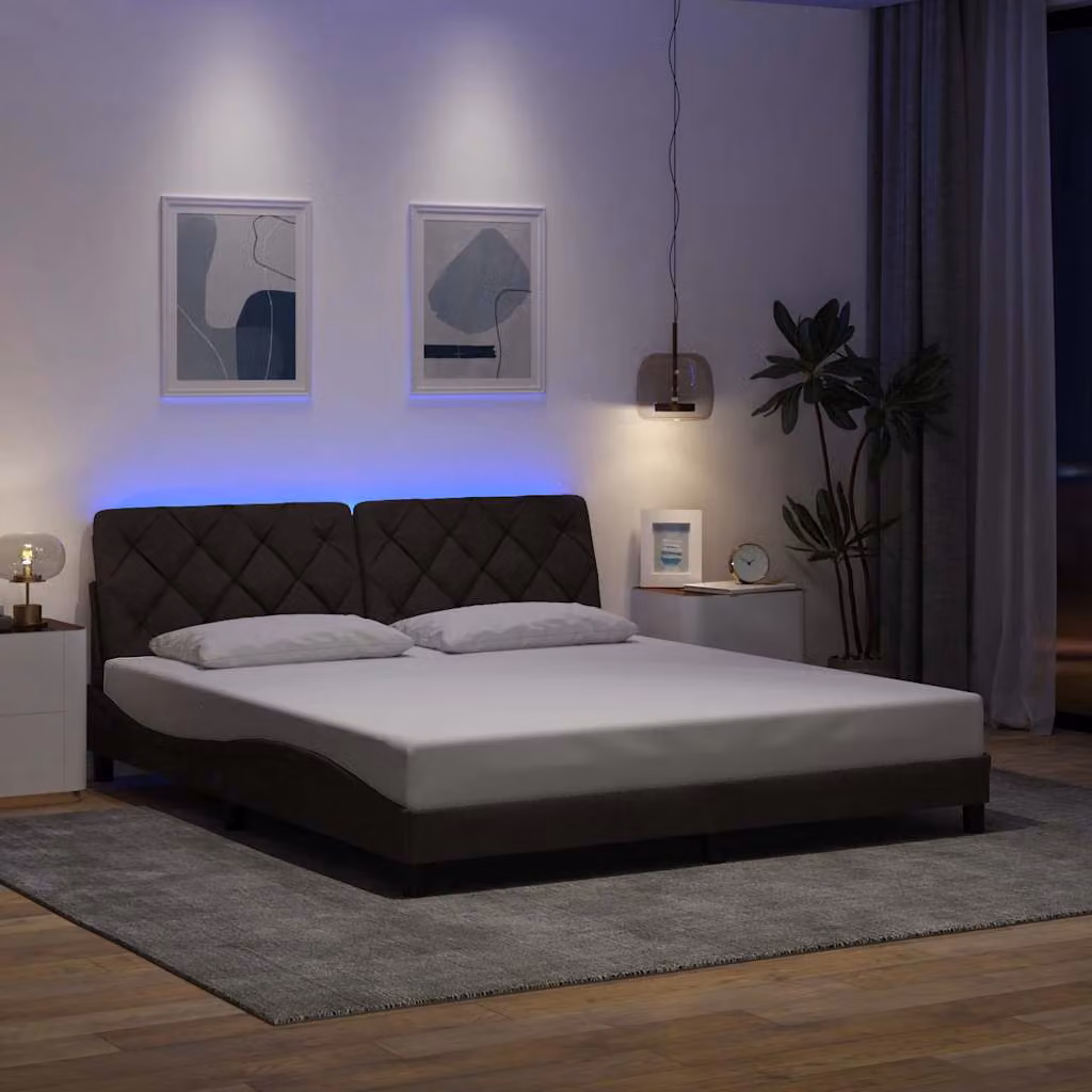 vidaXL Giroletto moderno in tessuto con illuminazione LED e porta USB, L/P: 180 x 200 cm