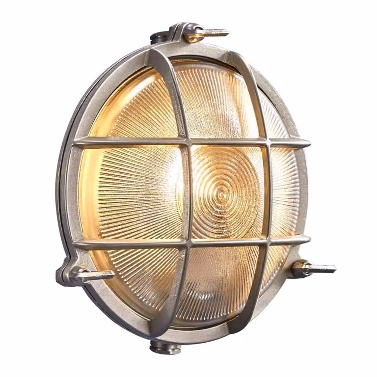 Lampada da parete per esterni IP 64 NORDLUX Polperro, Variante: Ø 195 mm x 93 mm, nichel
