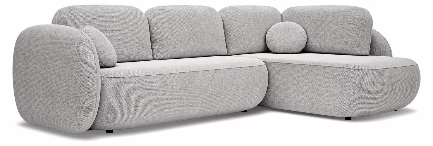 Divano angolare con funzione letto, modello Olemo, lato destro, colore taupe freddo