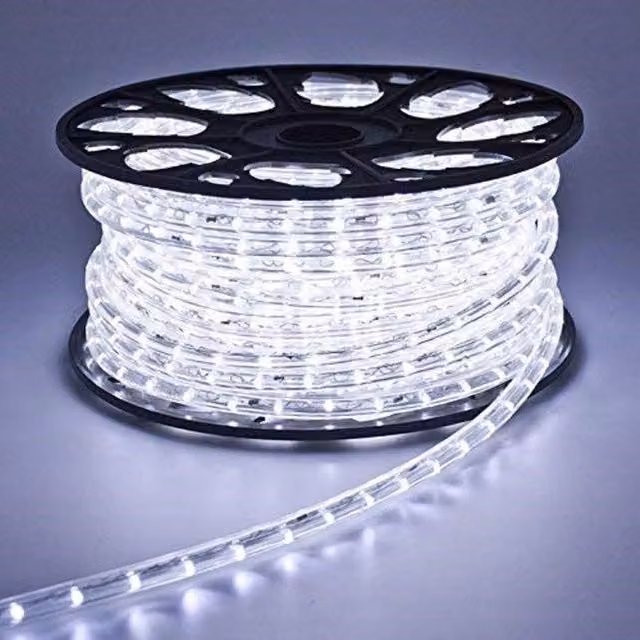 Trade Shop Tubo Luminoso LED Bianco Freddo da 50 Metri per Uso Esterno con Controller e 8 Giochi di Luce
