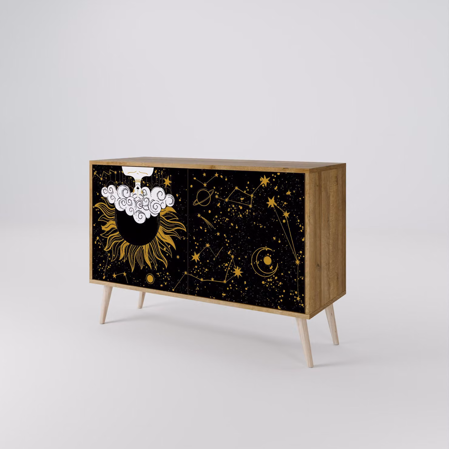 Cassettiera Spacerebels a 2 ante - credenza cassettiera - credenza alta - mobile guardaroba - soggiorno camera da letto - 57,5×111×42 (HxLxP)