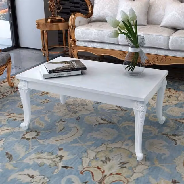 Tavolino da salotto rettangolare vidaXL bianco lucido L: 100 cm, P: 50 cm, H: 42 cm – 1