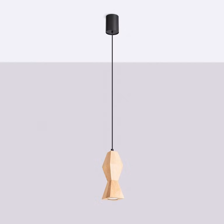 Lampada a sospensione KUBBE piccola S 1xGU10 10W legno - faggio 200x8x8cm Sollux Lighting