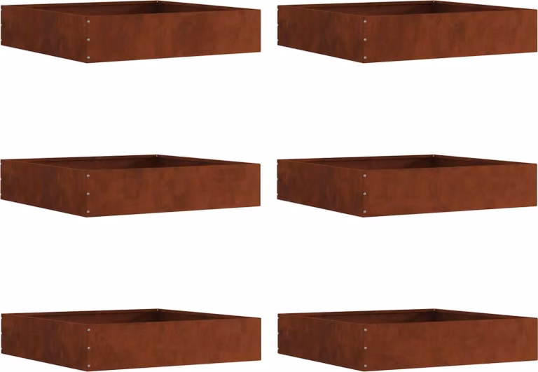 Bordura per Prato 6 pcs Ruggine 60 x 60 x 13 cm