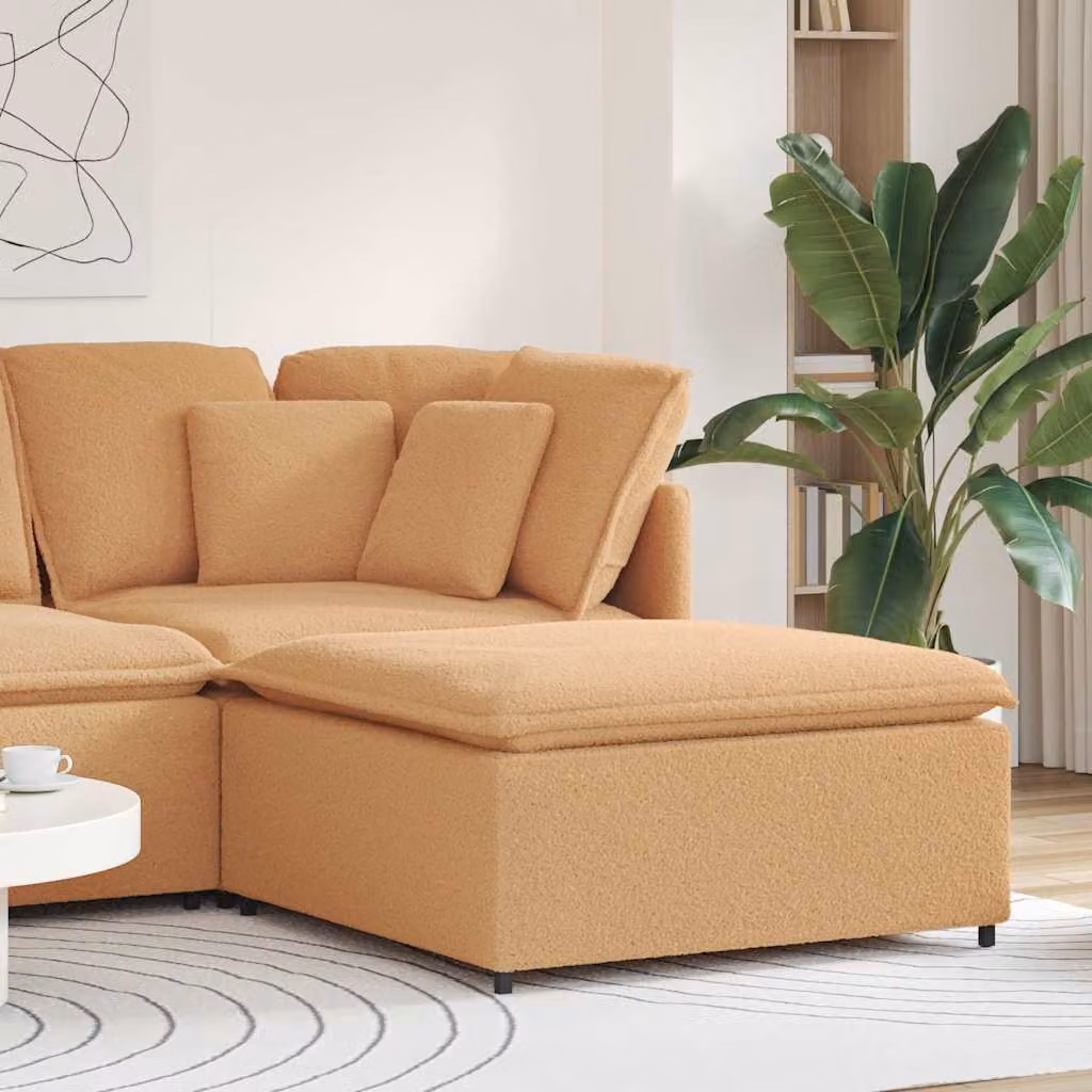 vidaXL Modulo Poggiapiedi Divano Beige L/P/H: 100 x 100 x 48 cm