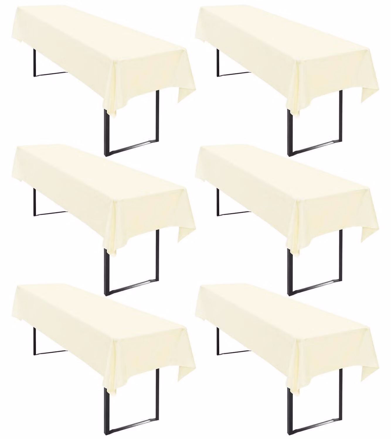 Tovaglia per birreria, set da 6 pezzi, 100 x 250 cm, beige, in poliestere, impermeabile, riutilizzabile