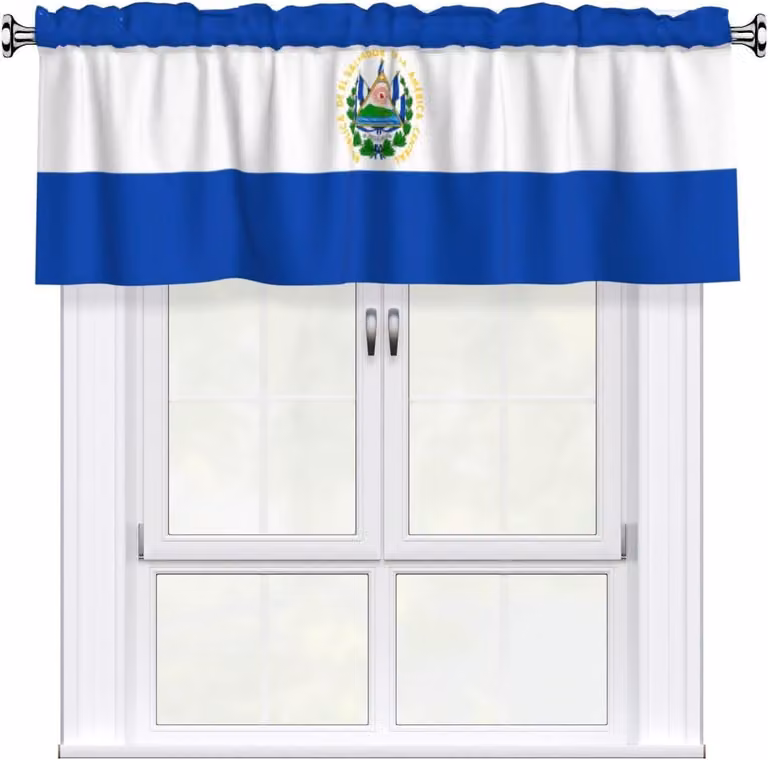 Tenda decorativa per finestre, motivo salvadoregno, dimensioni 137,2 x 45,7 cm, facile da installare, adatta per la decorazione di finestre in cucine, camere da letto e altri ambienti