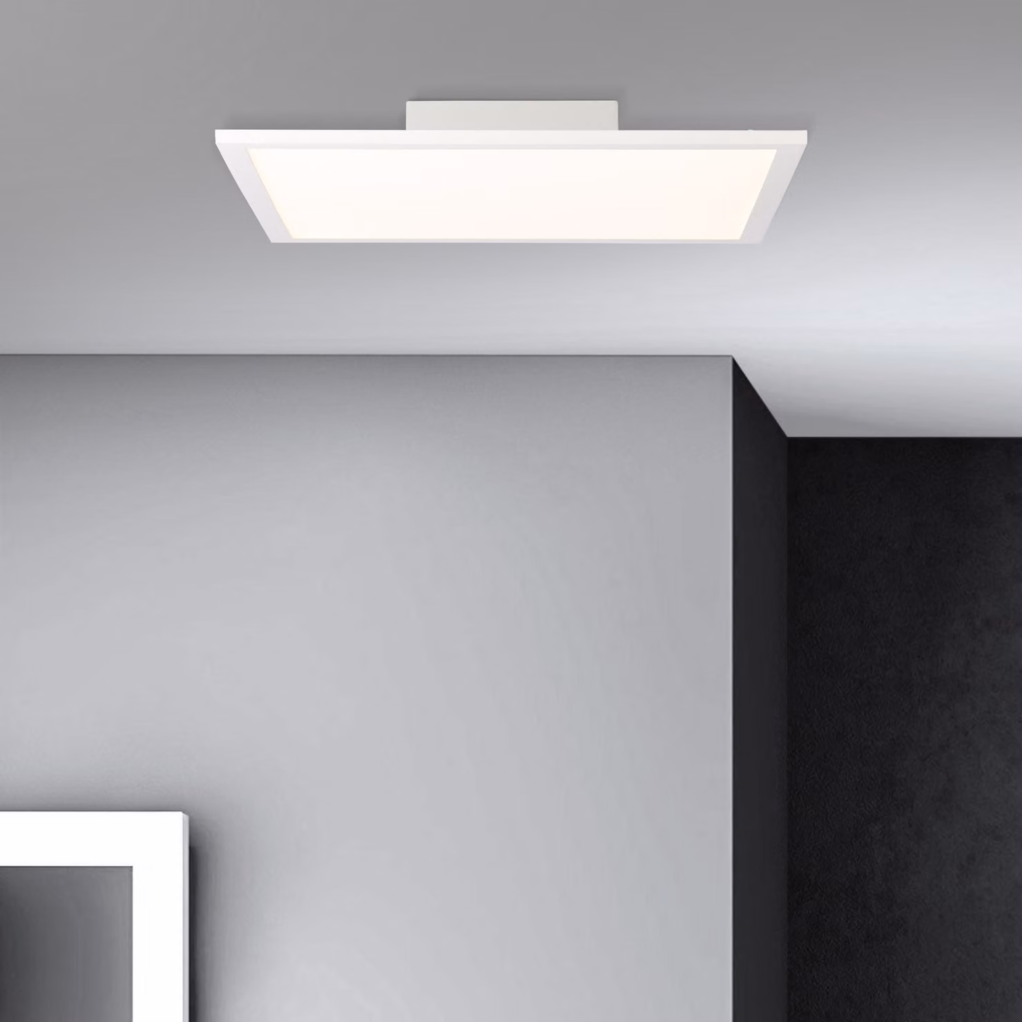 Pannello LED bianco a superficie BRILLIANT | moderna lampada da soffitto a luce piatta bianca fredda | 40 x 40 cm | metallo/plastica | bianco
