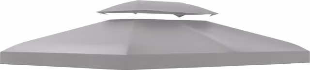 Copertura per Gazebo Outsunny a 2 Livelli in Poliestere con Cinghie e 10 Fori di Drenaggio, Grigio, L 400 cm x P 300 cm – 1