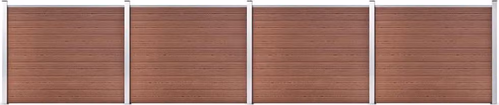 Maison Exclusive - Set di elementi per recinzione in WPC 699x146 cm, marrone