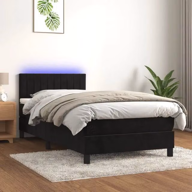 Letto Ibrido vidaXL in Velluto con Illuminazione LED e Porta USB, L/P: 90 x 190 cm