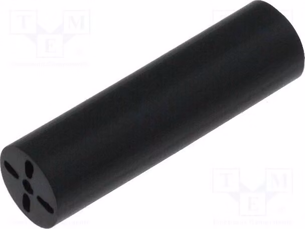 5x Distanziatore per LED: diametro LED: 5 mm, diametro esterno: 6,5 mm, lunghezza: 22,9 mm, colore: nero, codice prodotto: 8930