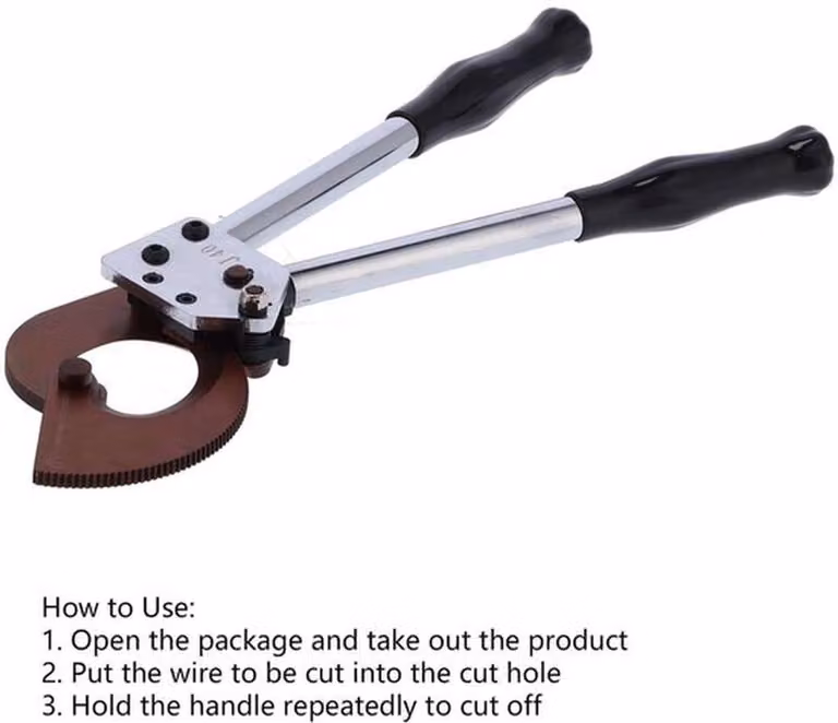 Tagliacavi professionale - Regolabile - Con custodia per il trasporto - Capacità di taglio fino a 300 mm² - Lame resistenti - Utensile pratico