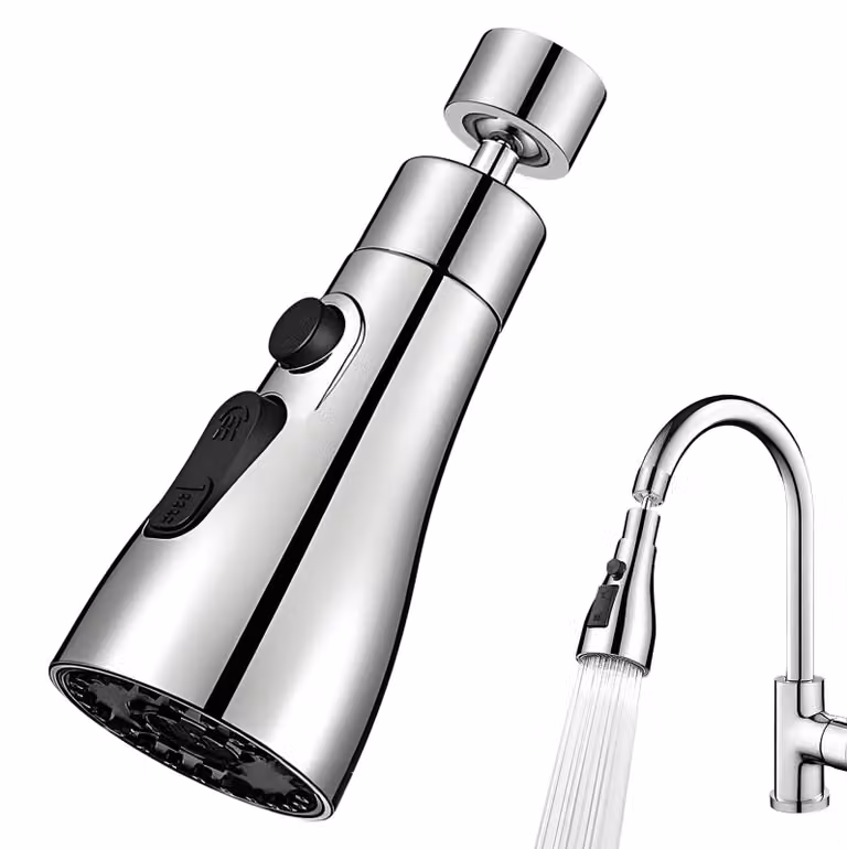 Rubinetto da cucina con doccetta manuale rotante a 360°, con 3 modalità