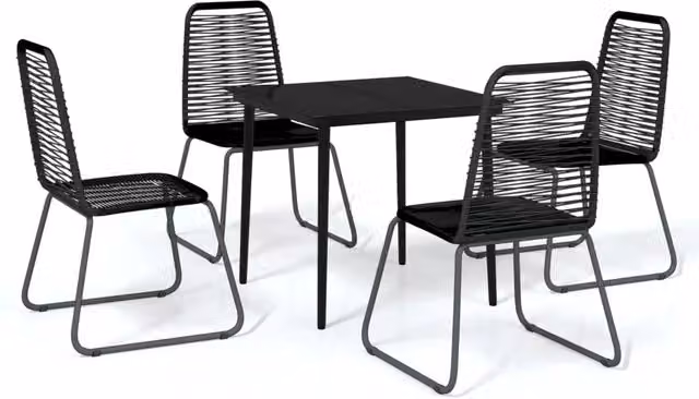 Set da pranzo da giardino mobile da esterno 5 pz nero 02_0013895