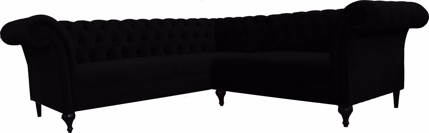 Chesterfield Ecksofa Eckcouch Designer Sofa Couch Samt Ledersofa SLIII Sofa №85