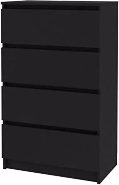 Cassettone Compacto in Legno Nero - Design Funzionale - Adatto per Camere da Letto e Ufficio