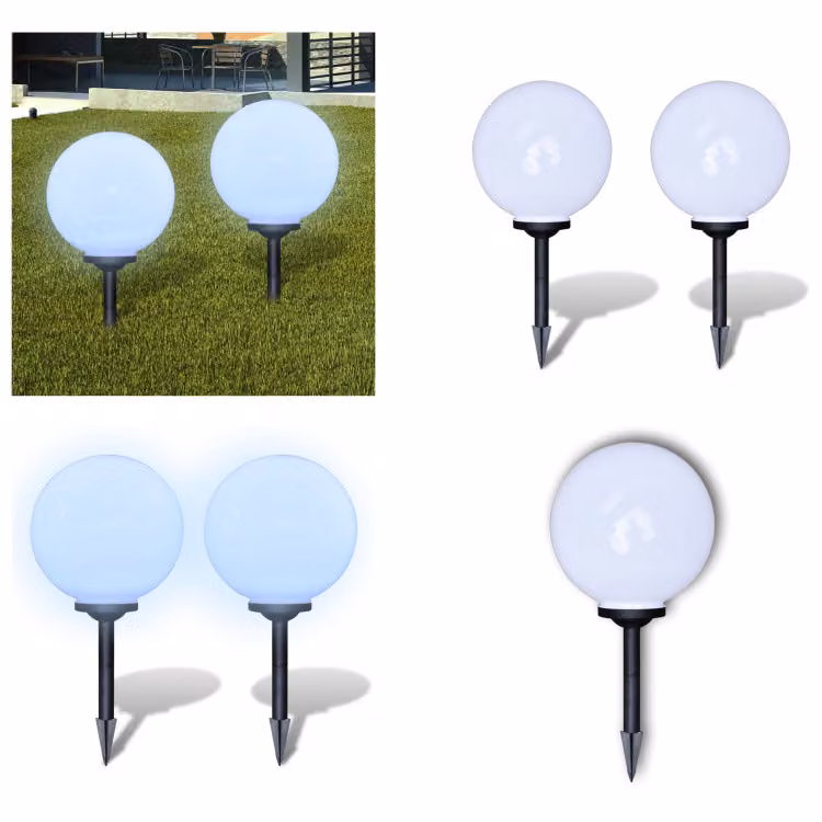 vidaXL Luci da sentiero 2 pz. LED 30 cm con picchetto a terra - Lampada da giardino - Lampade da giardino - Illuminazione esterna - Illuminazione esterna