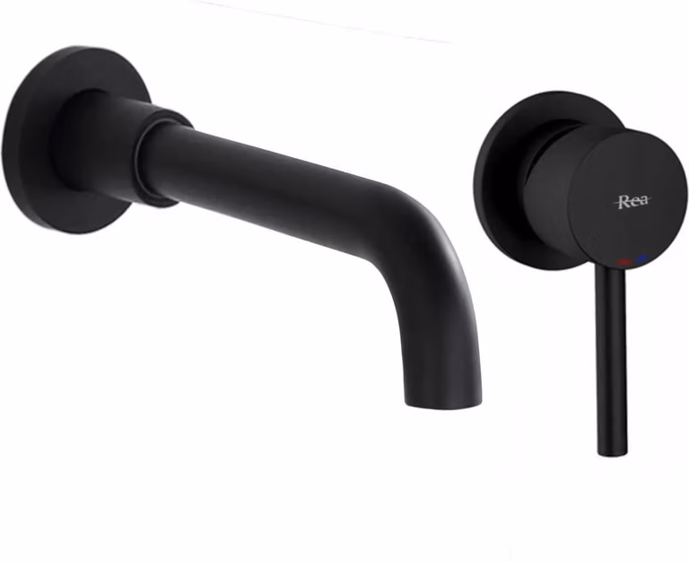 Rubinetto da Incasso Rea Lungo Long Black Mat + Box