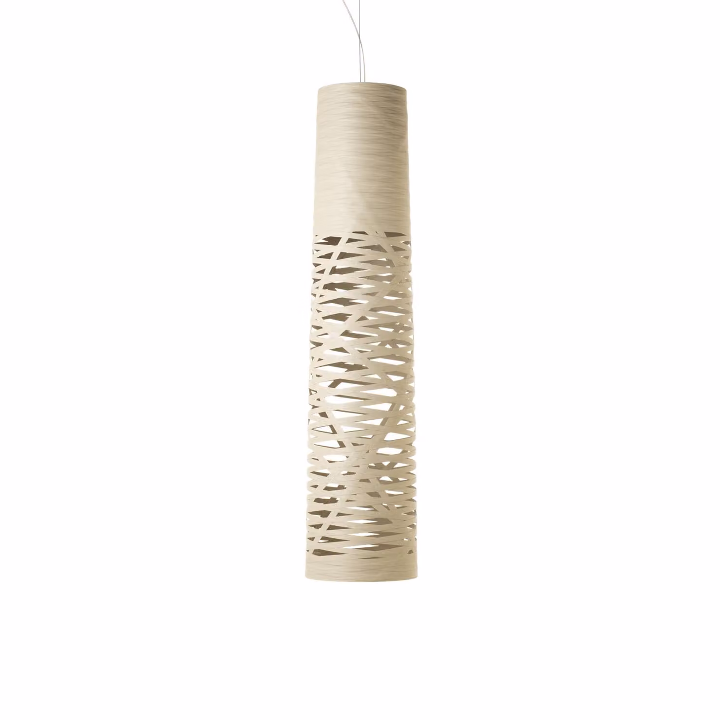 Foscarini Lampada a sospensione Tress media, dimmerabile, Crema / Ambra, Soggiorno / Sala da pranzo, Design, Lampada a sospensione