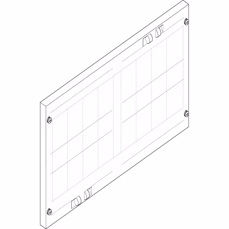 Piastra di copertura ABN 500x300 mm 2FB/2RE_D02_5 raccoglitore 60 mm (3 poli) NH00/NH000/D02 (5 pezzi) FAP22674N5