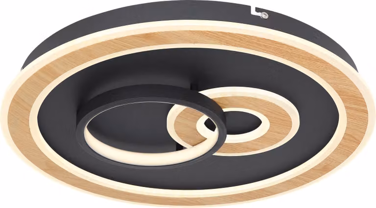Globo Lighting plafoniera in metallo nero opaco, LED