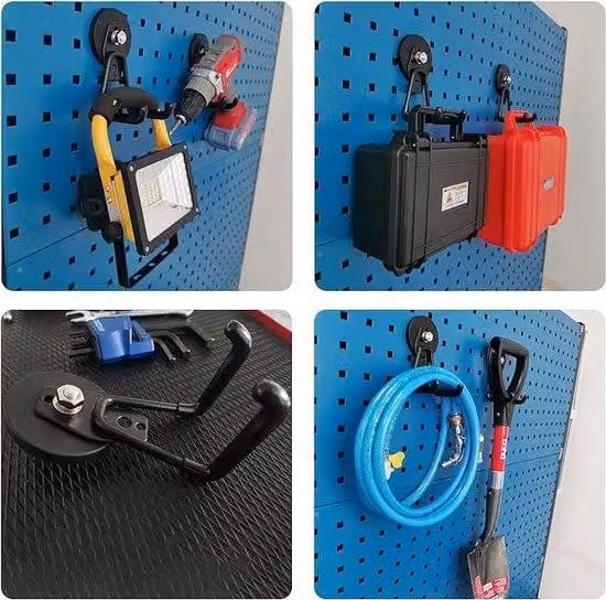 Magnete a doppio gancio, magnete in due parti per il fissaggio, potente magnete metallico per cassetta degli attrezzi e supporto da garage