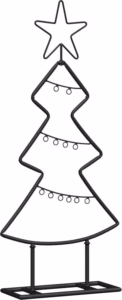 Albero di Natale in metallo con supporto Nero 60 cm Acciaio