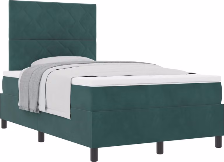 SYFAX™ Letto a molle con materasso Verde Scuro 120 x 200 cm Tessuto