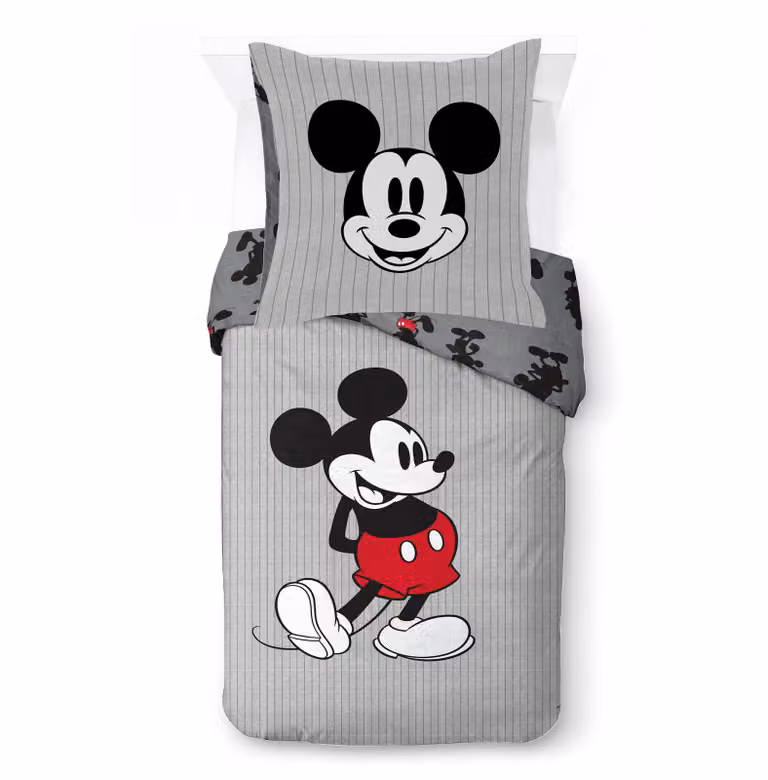 Set copripiumino Disney Topolino per una persona a righe