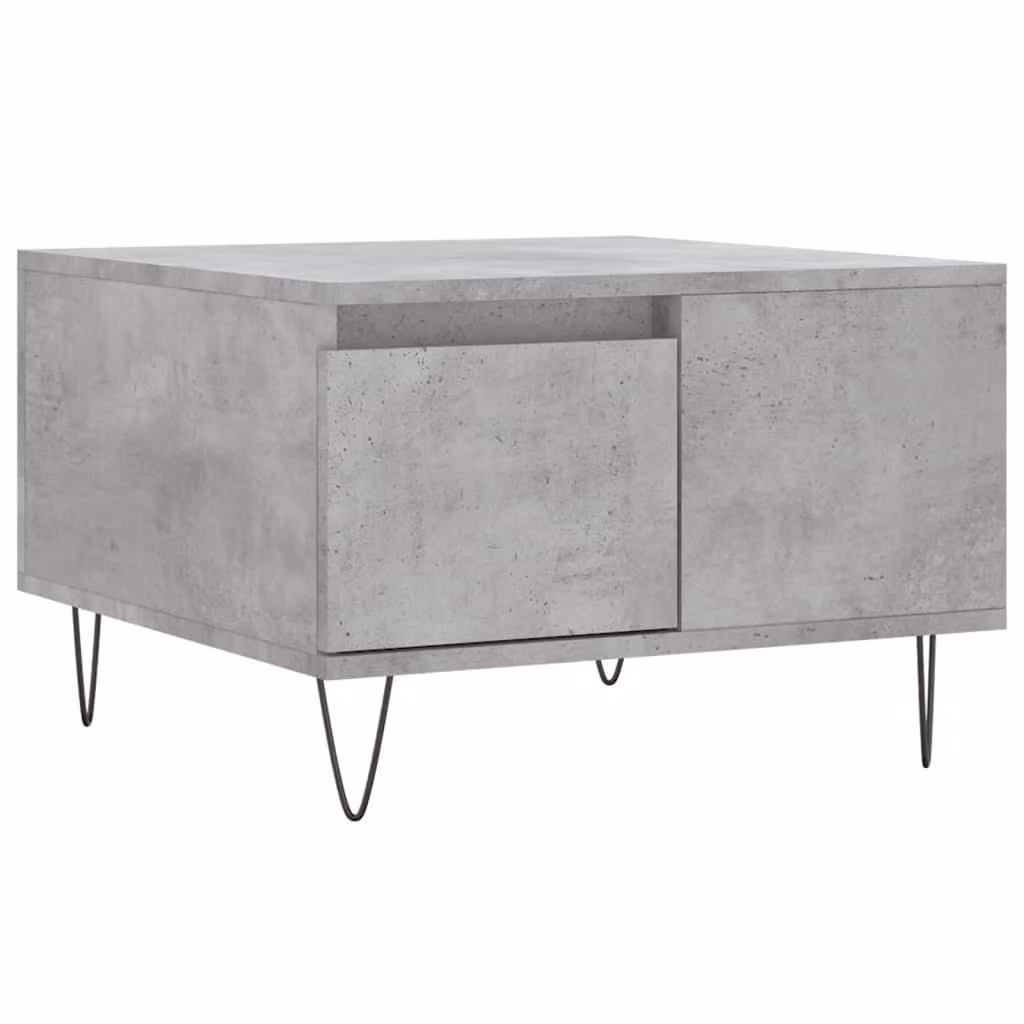 Tavolino Salotto Grigio Cemento 55x55x36,5 cm Legno Multistrato