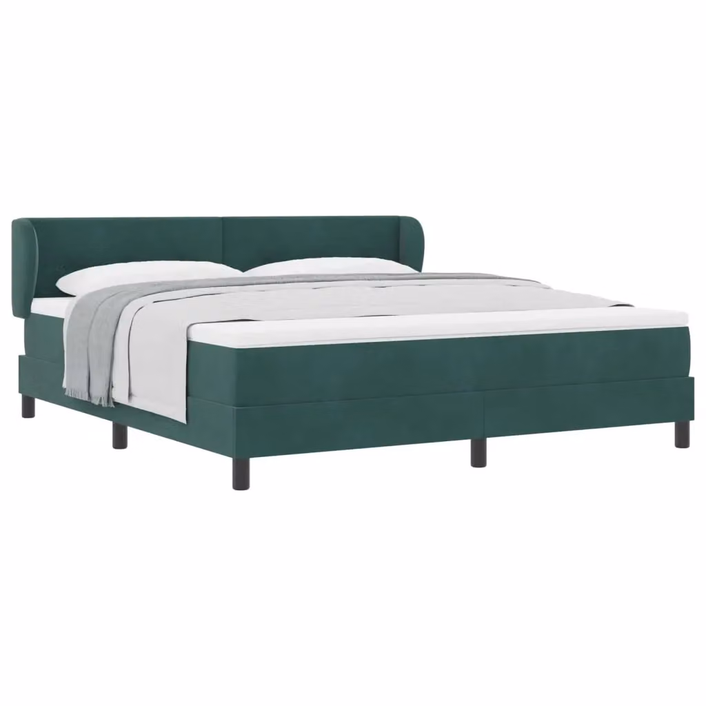 Letto a molle moderno vidaXL in velluto verde con testiera L/P: 180 x 200 cm – 2