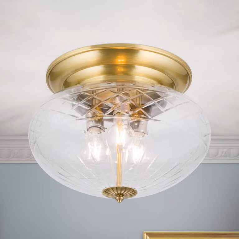 ORION Plafoniera soffitto ENNA, dimmerabile, Ottone / Oro, Soggiorno / Sala da pranzo, Ottone, Antico, Plafoniera