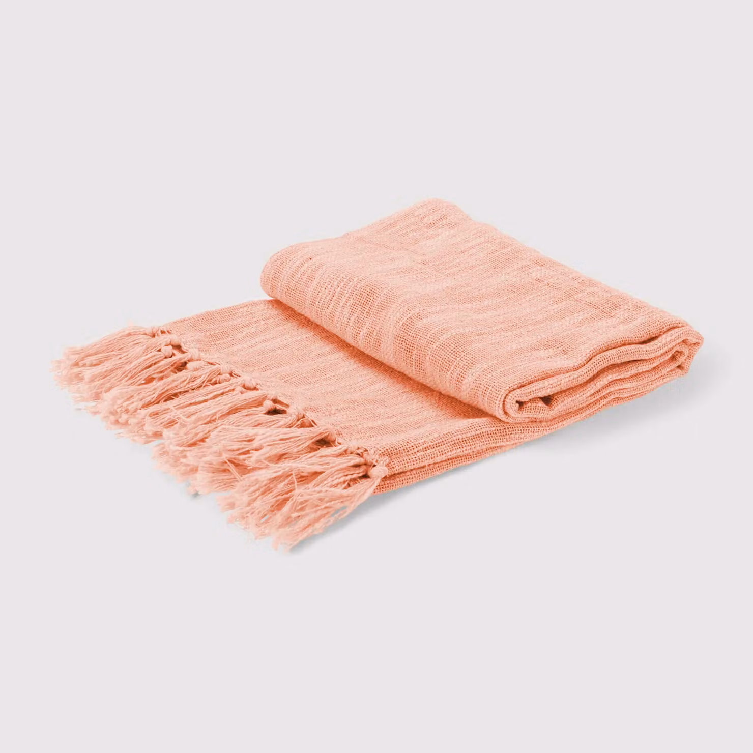 Clivia - Coperta rosa in cotone decorativa per divano o letto