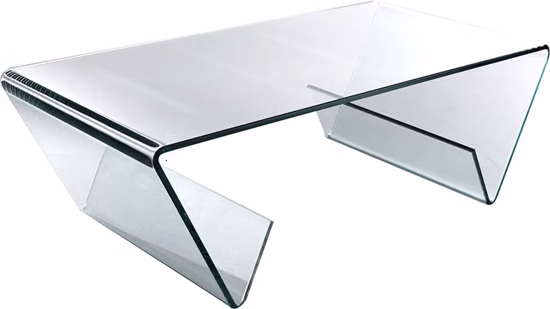 Tavolino da salotto in vetro 110x55 cm con portariviste Pyramid