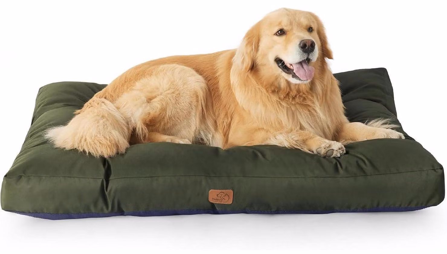 Cuscino per cani XXL, 111x89 cm, lavabile, imbottito, verde, altezza 10 cm