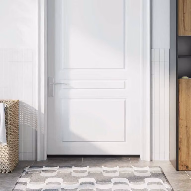 Set di 12 spazzole per porte a vite vidaXL in lega di alluminio, colore nero, Lunghezza: 100 cm