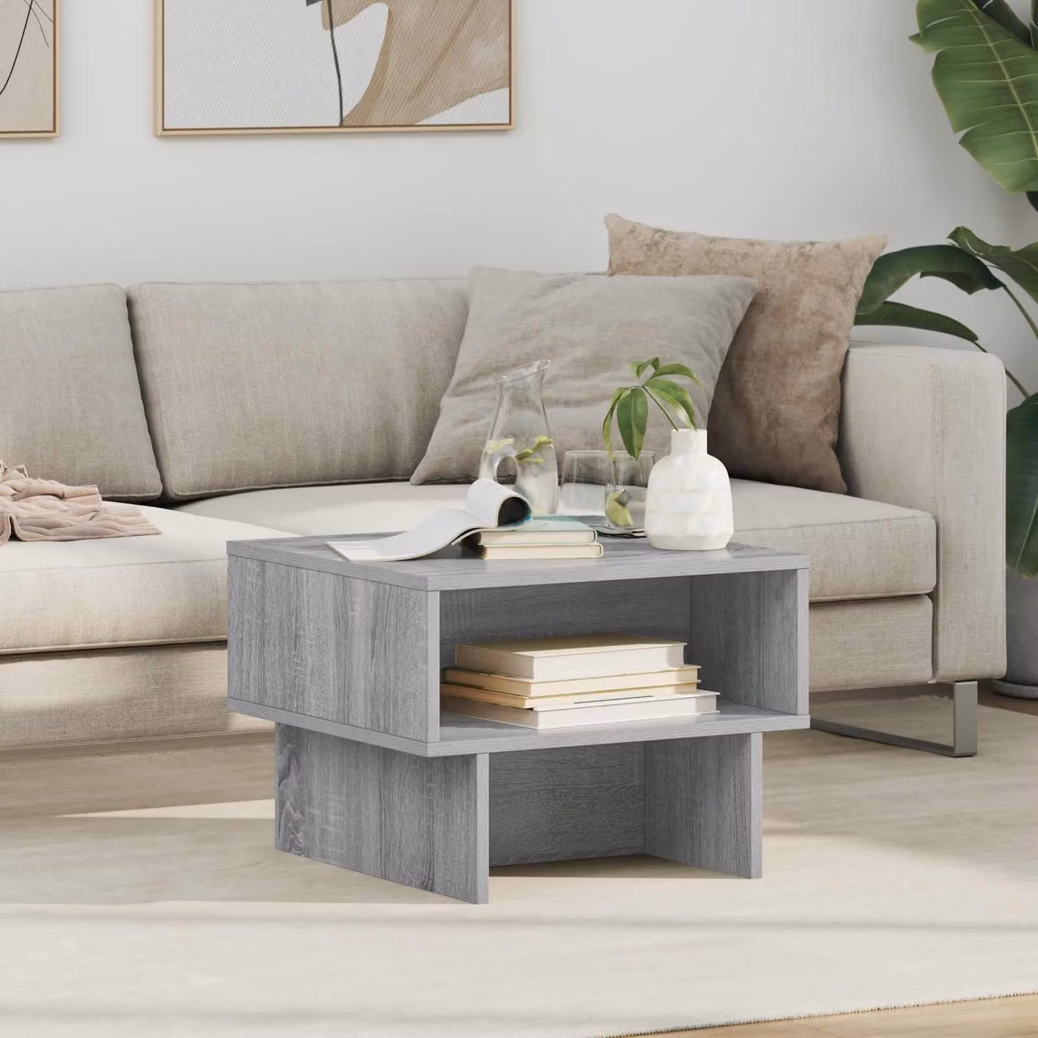 Maison Exclusive - Tavolino Sonoma grigio, 48 x 46 x 35 cm, realizzato in legno composito
