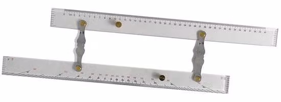 Riga di allineamento in rame/acrilico, 450 mm, trasparente, per misurazioni precise