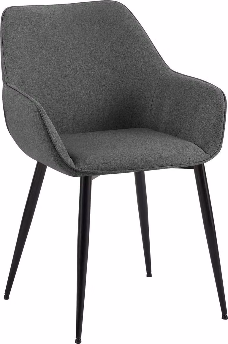 Sedia da pranzo grigio scuro - Poltrona - Confortevole rivestimento in tessuto, design ergonomico