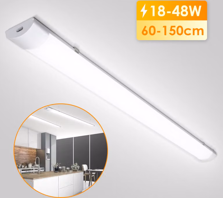 Clanmacy 36W LED a prova di umidità luce diffusore 120cm 4000K bianco neutro IP65 lampada da officina impermeabile lampada da cantina impermeabile