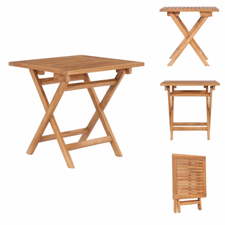 vidaXL Tavolo da giardino pieghevole 45x45x45 cm in legno massiccio di teak - Tavoli da giardino