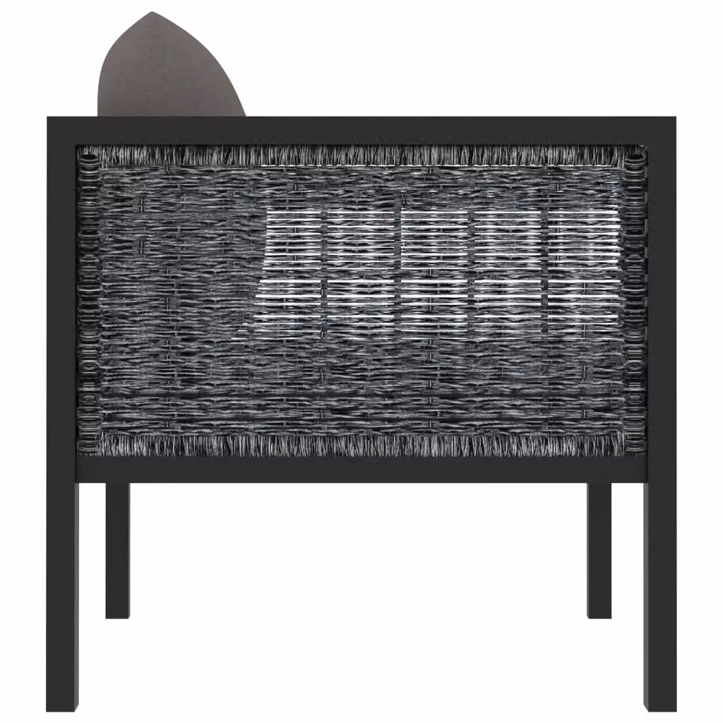 Divano ad Angolo Modulare vidaXL in Polyrattan Antracite con Cuscini e Bracciolo Destro – 2