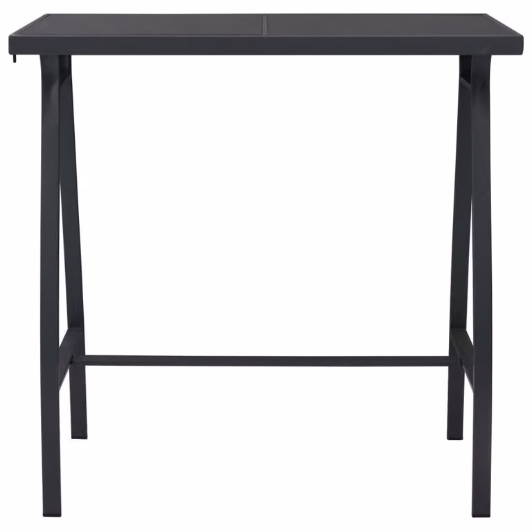 vidaXL Tavolo bar da giardino nero 110x60x110 cm in vetro temperato