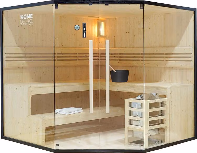 Home Deluxe - Sauna tradizionale - Shadow XL BIG - 200 x 200 x 190 cm - per 6 persone - legno di abete rosso, incl. riscaldatore sauna I sauna a vapore sauna a infusione