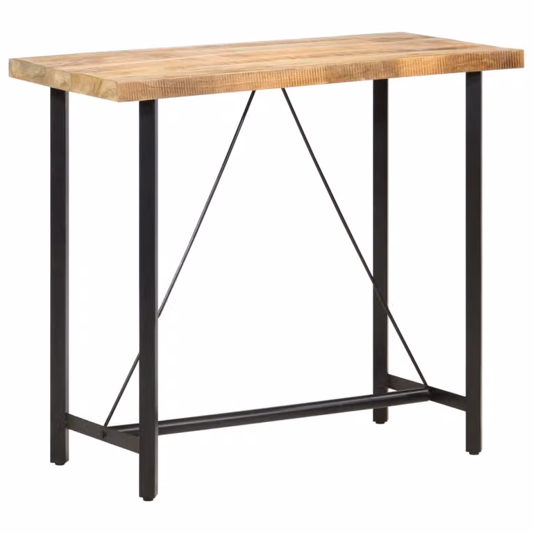 The Living Store Tavolo da bar 120x58x107 cm Legno di mango grezzo