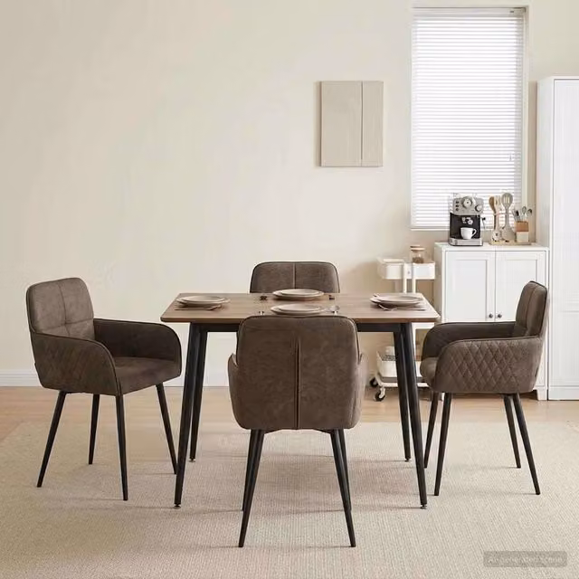 Sedie da pranzo 4 pz Pelle Scamosciata Sintetica Grigio Scuro 3428231