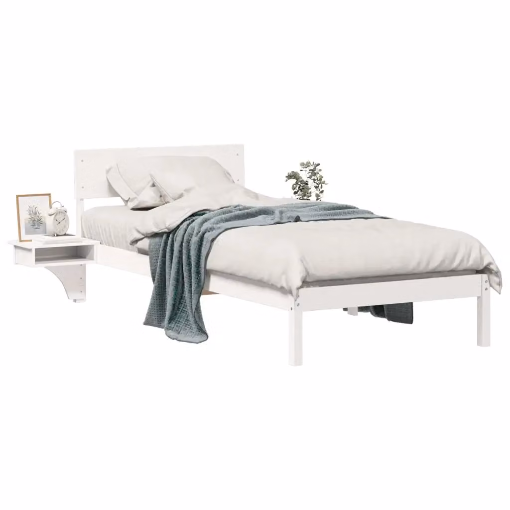 Struttura del letto vidaXL in pino massello bianco L/P/H: 200 x 90 x 110 cm – 2