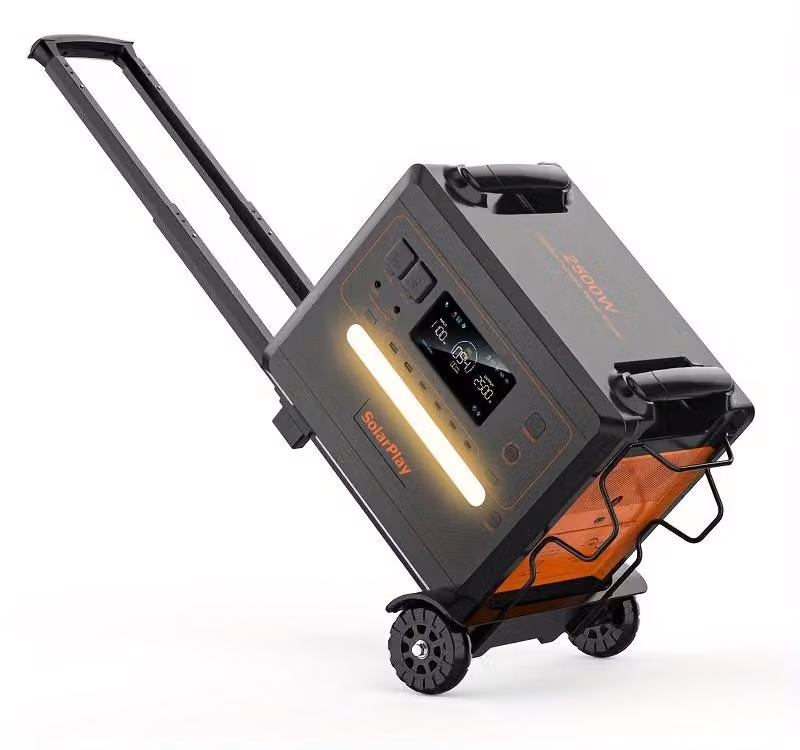 Centralina portatile con una capacità di 2304 Wh, pannello solare da 200 W e funzione di ricarica rapida